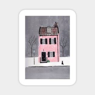 Winter Town House Magnet