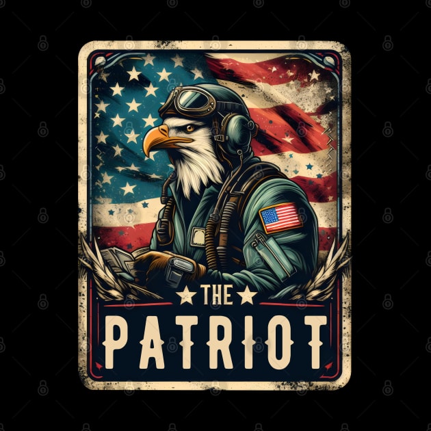 The Patriot Eagle Pilot Bird American Flag Tarot Card Pun by Nature Exposure