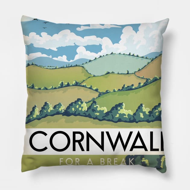 Cornwall for a Break. Pillow by nickemporium1