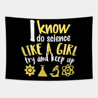 Chemistry Biology Physics Science Girl Tapestry