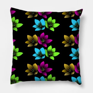 unique colorful flowers in spring, garden Pillow
