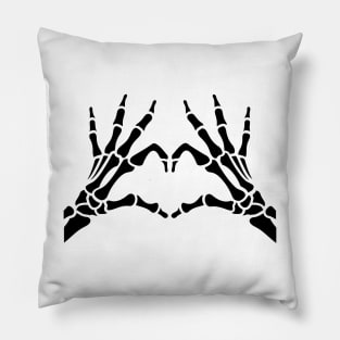 skeleton heart hand, halloween sticker Pillow