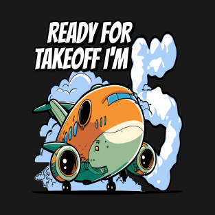 Ready for Takeoff I'm 5 - 5nd Birthday Boy Airplane Theme T-Shirt