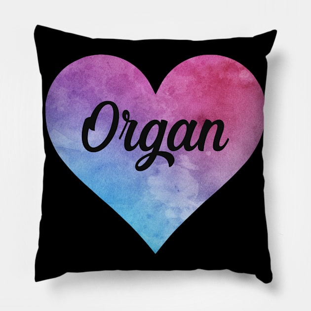 Organ heart. Perfect present for mom dad friend him or her Pillow by SerenityByAlex