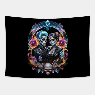 Parejas - Couples- Dia De Los Muertos Tapestry