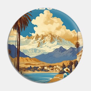 Azul Argentina Vintage Tourism Poster Pin