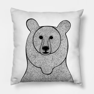 Grizzly Bear Ink Art - light colors Pillow