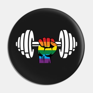 Gay Pride Gym T-shirt Rainbow flag Pin