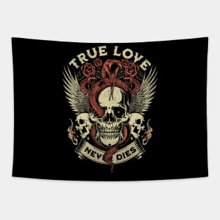 SKULL LOVE NEVER DIES Tapestry