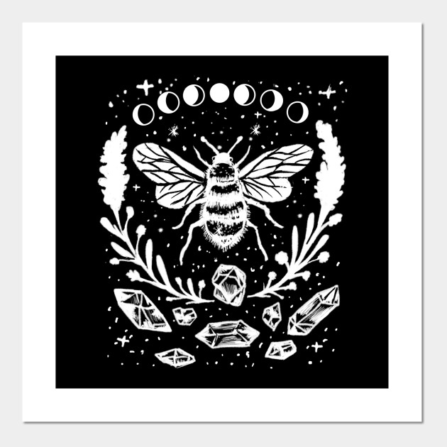 Honey Bee Crystals Moon Phases Gothic Witchy Punk Crystals Posters And Art Prints Teepublic
