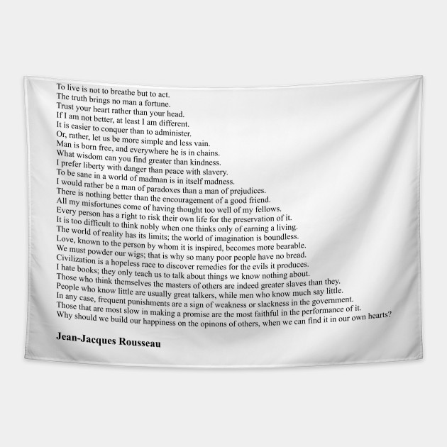 Rousseau Quotes Rousseau Tapestry Teepublic