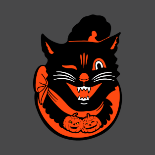 Cheerful black cat and halloween T-Shirt