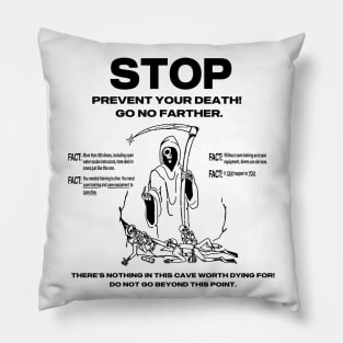 Underwater Cave Death Sign Pillow