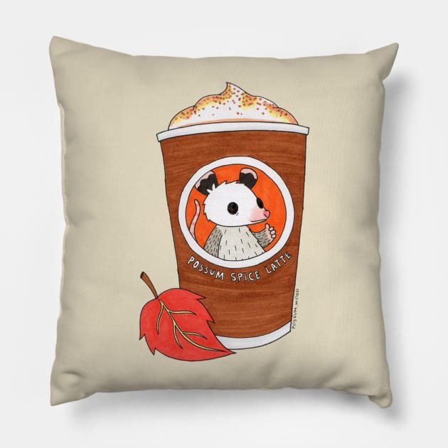 Possum Spice Latte Pillow by Possum Mood