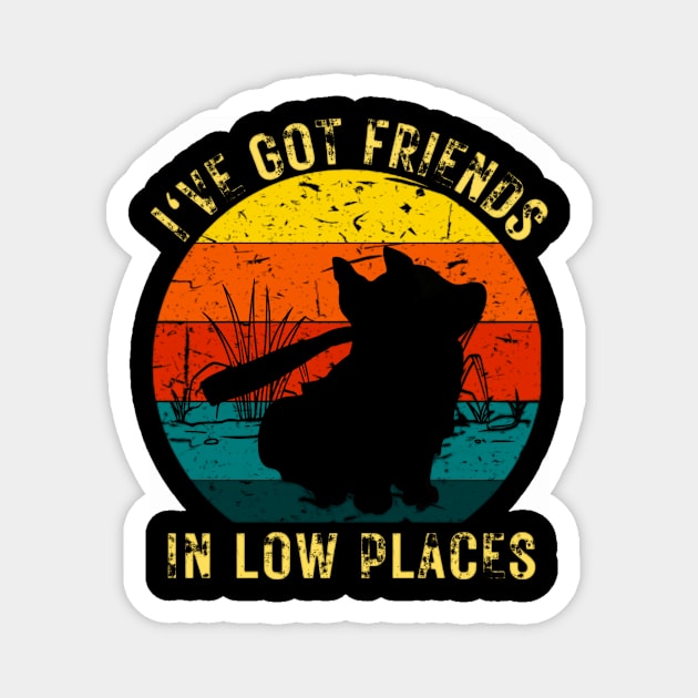 I've Got Friends In Low Places Retro Vintage Dog Corgi Magnet by Sams Design Room