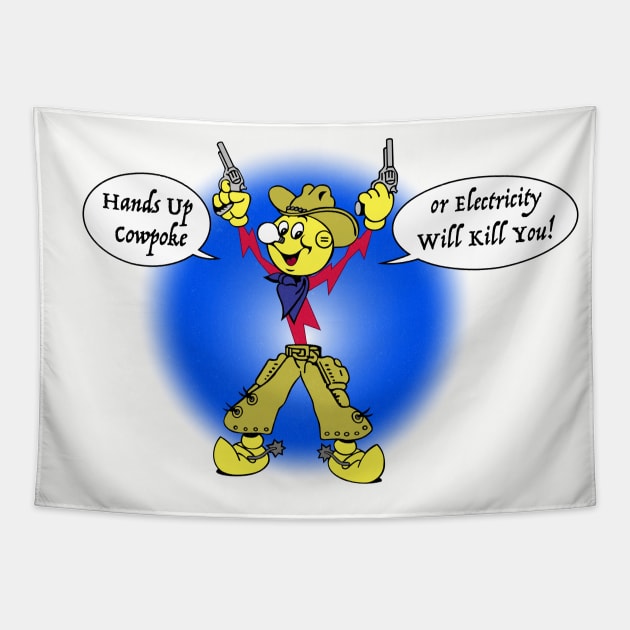 Retro Ad - Reddy Kilowatt Cowboy Tapestry by LocalZonly