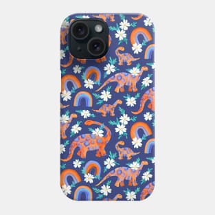 Little Dotty Dinos with Rainbows and Flowers Phone Case