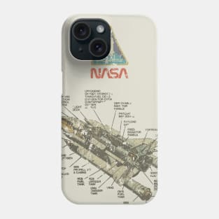 Vintage Space Shuttle Diagram Phone Case