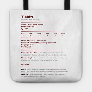 Dungeons & Dragons: T-Shirt Stat Block Tote