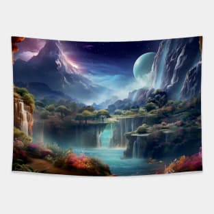 Landscape Magical Dimension Fantastic Planet Surrealist Tapestry