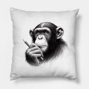 Chimpanzee Thinker Pillow