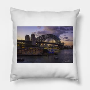 Sydney Harbour Bridge at sunset, Sydney, Australia. Pillow