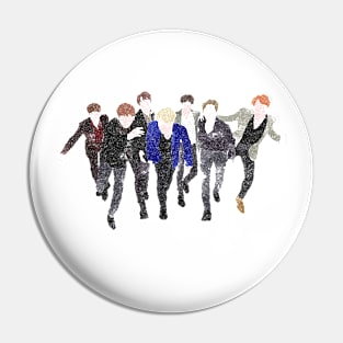 BTS Group watercolour Pin