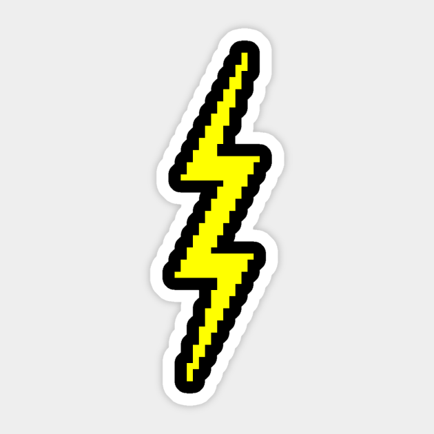 Pixel Lightning Bolt - Lightning Bolt - Sticker | TeePublic