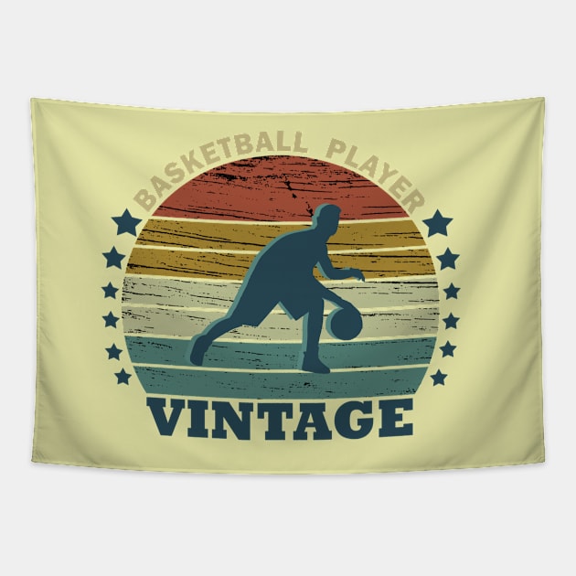 vintage basketball player Tapestry by omitay