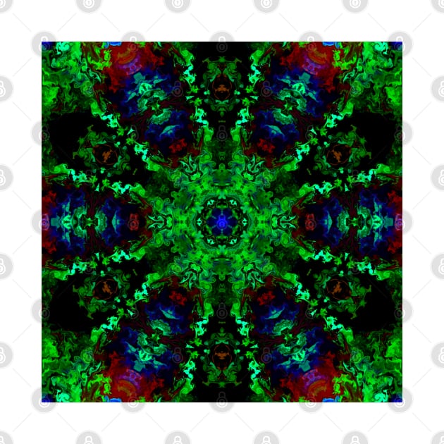 Psychedelic Hippie Green Red and Blue by WormholeOrbital