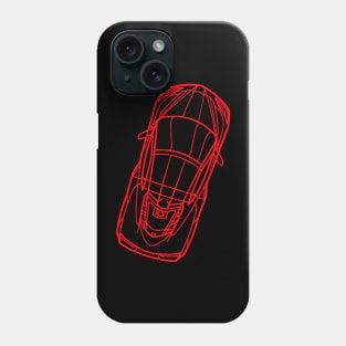 Torch Red C8 Corvette racecar Silhouette Outline Amplify Orange Supercar Sports car Racing car Phone Case