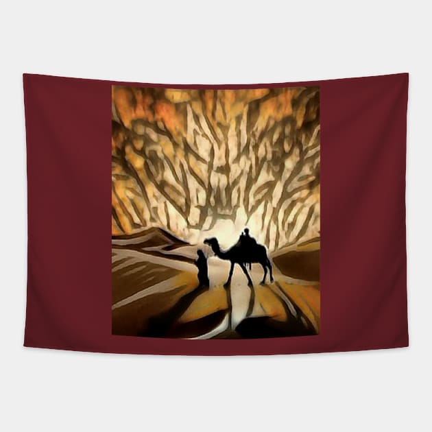 Saharan desert camel (silhouette) Tapestry by PersianFMts