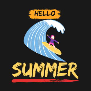 hello summer cool summertime beach T-Shirt