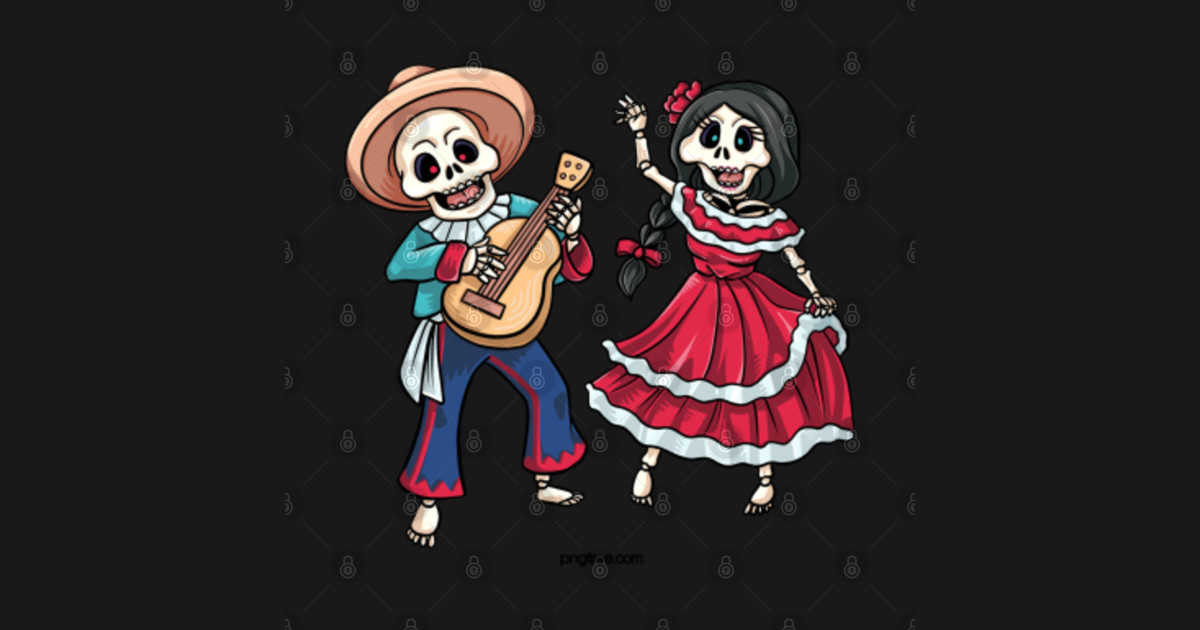 Skulls dancing Halloween Skulls Sticker TeePublic