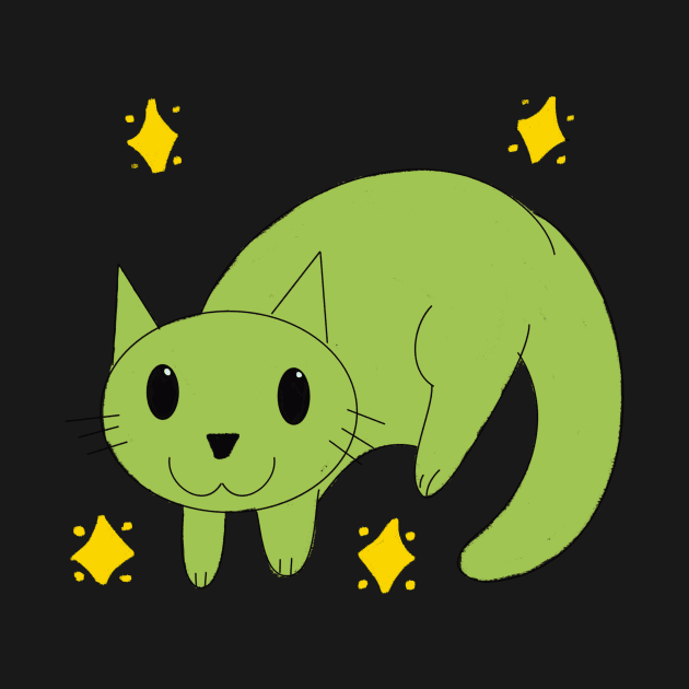 Floppy cat green by Joyouscrook