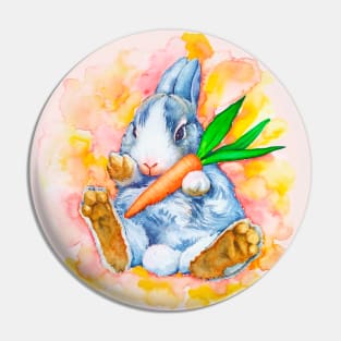 The watercolor Rabbit Pin