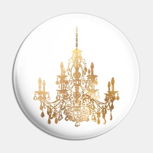 Crystal Chandelier in Faux Gold Pin