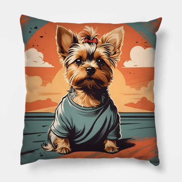 Cute Yorkshire Terrier Pillow by Leon Star Shop