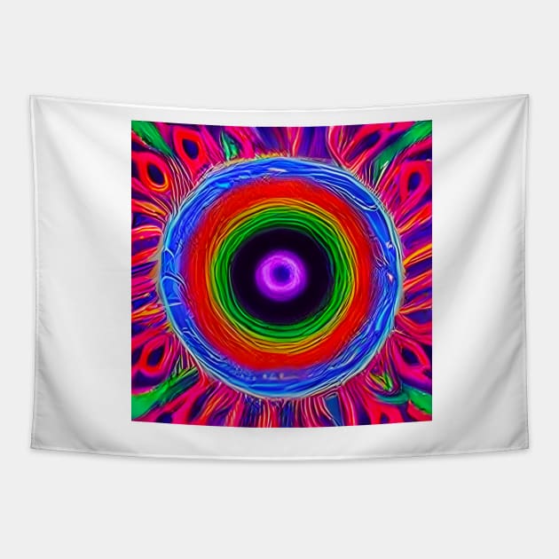 Psychedelic Mandala Tapestry by Mihadom