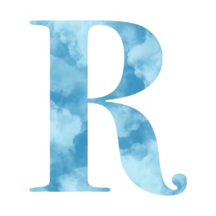 Clouds Blue Sky Initial Letter R T-Shirt