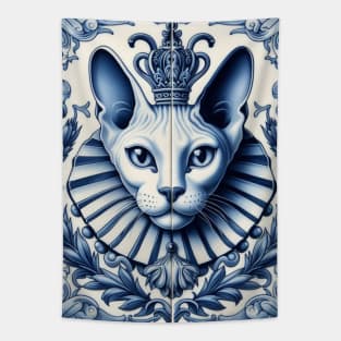 Delft Tile With Sphinx Cat No.4 Tapestry