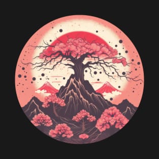 Mountain sun tree red T-Shirt