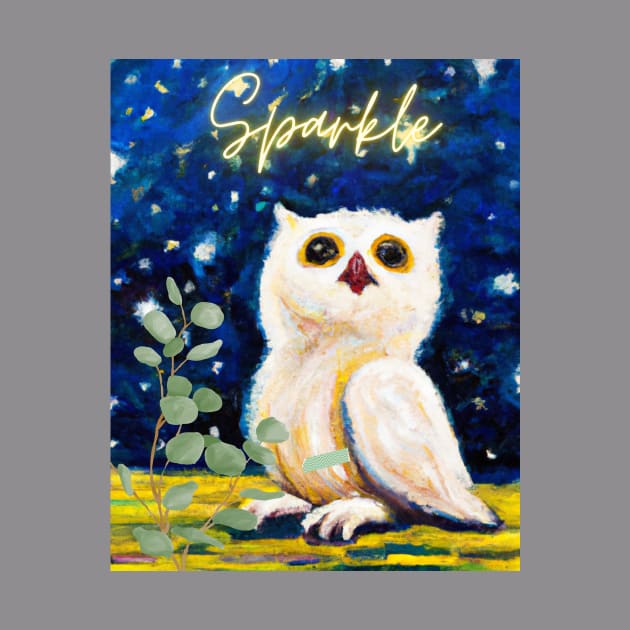 Mesmerizing Owl Artwork - A Starry Night's Guardian by Karen Ankh Custom T-Shirts & Accessories