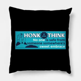 No One Is Safe Bumper Sticker blue/blue Pillow