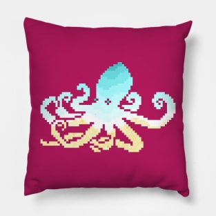 Modern Pixel Sea Octopus Pillow