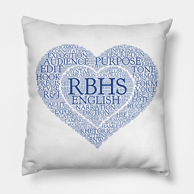 RBHS English Love Blue Text Pillow by beyerbydesign