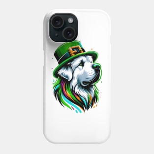 Pyrenean Mastiff Enjoys Saint Patrick's Day Festivities Phone Case