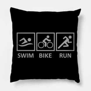 'Swim Bike Run' Awesome Bike Gift Pillow