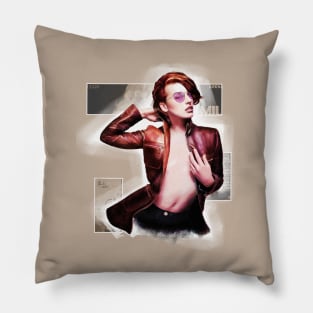 Milla Jovovich - Red Jacket Pillow