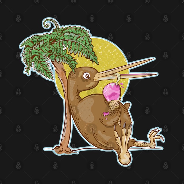 Kiwi Bird eating an ice cream by mailboxdisco